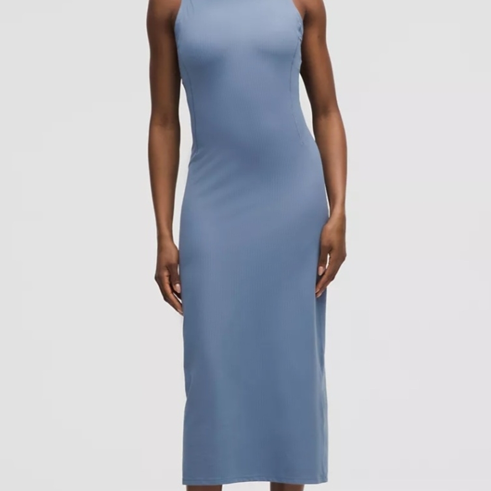 All Aligned Ribbed Midi Dress